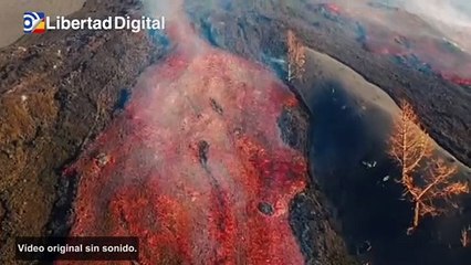 La colada de lava en La Palma supera ya una anchura de 1,2 kilómetros