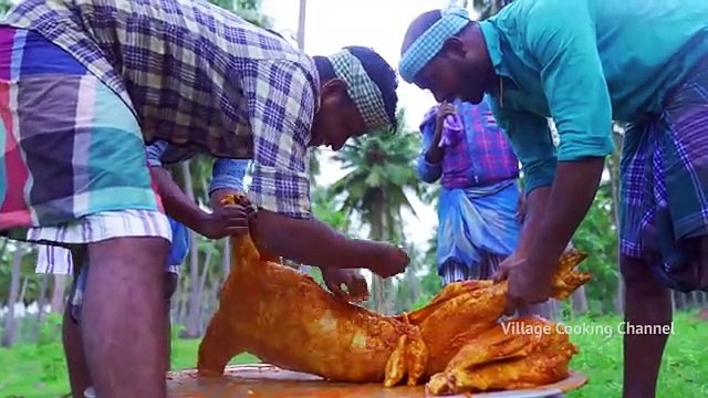 SEAFOOD INSIDE MUTTON Stuffed Seafood Recipe Cooking in Village Big Lobster Big Crabs Recipe