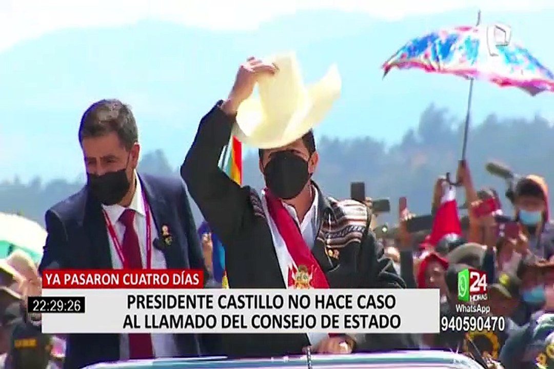 Presidente Pedro Castillo sigue sin responder llamado al Consejo de Estado