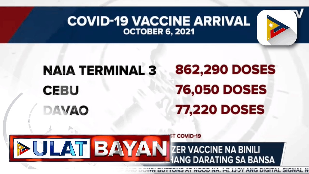 Higit 1-M doses ng pfizer vacine na binili ng pamahalaan, inaasahang darating sa bansa