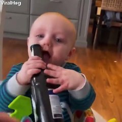 Baby Perks Up for Beer Bottle