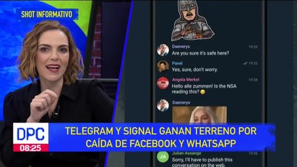 Telegram y Signal ganan terreno por caída de Facebook y WhatsApp