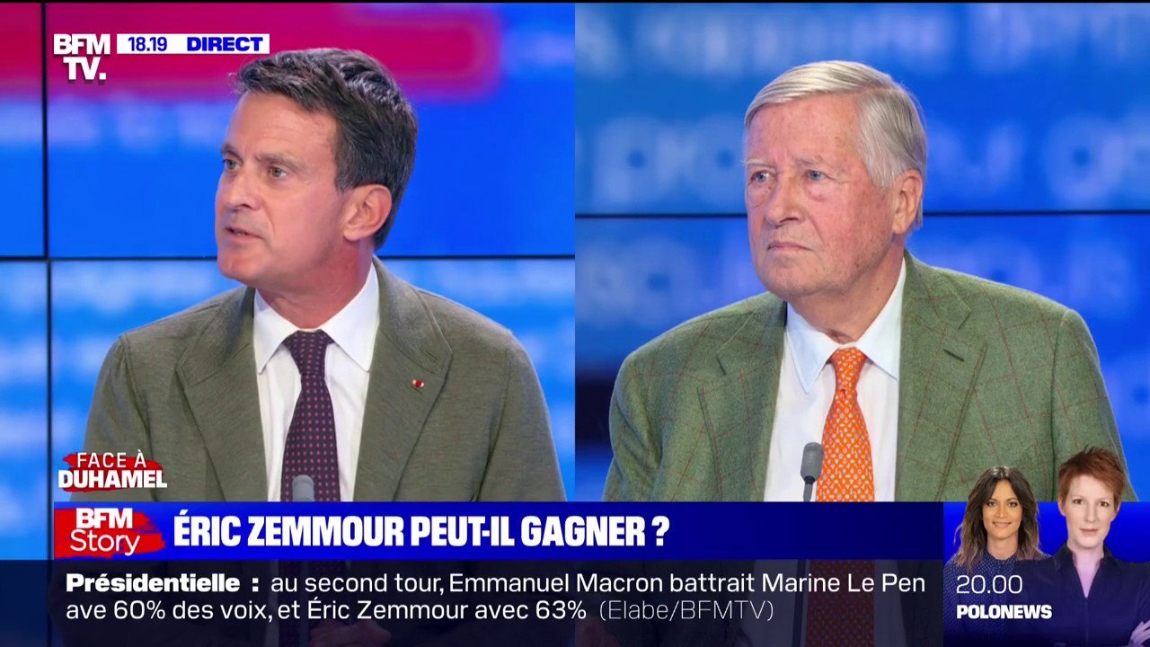 Progression d'Éric Zemmour: pour Manuel Valls, "il y a une responsabilité du bloc républicain"