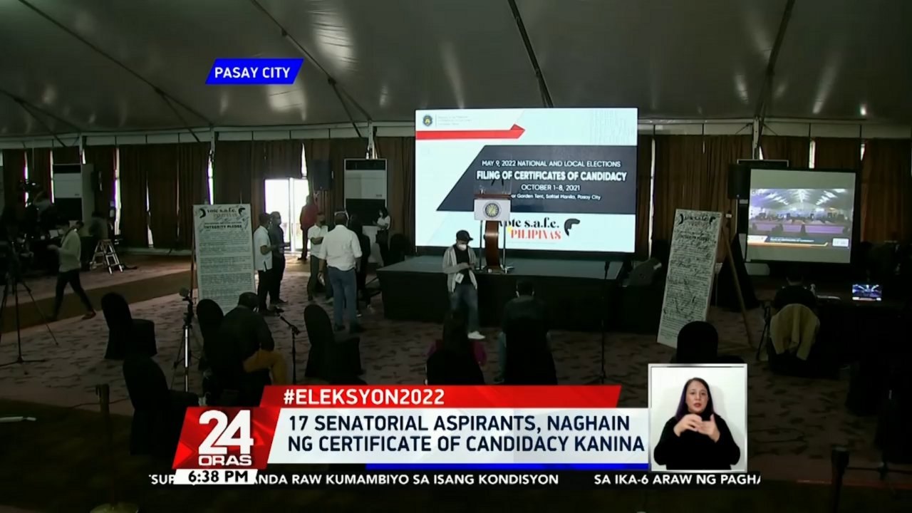 17 senatorial aspirants, naghain ng certificate of candidacy kanina  | 24 Oras