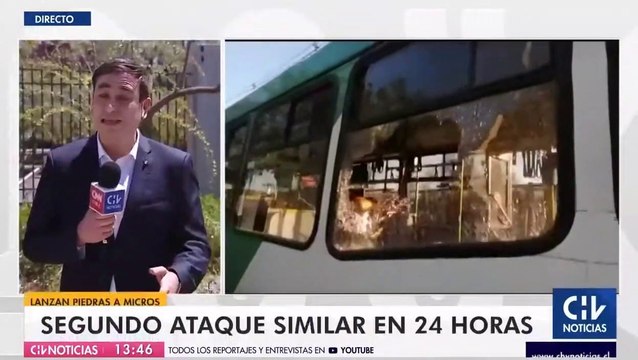 Seres de luz atacan con piedras y arma bus para asaltar pasajeros en Haitiago - Chv