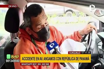 Surquillo: un auto particular y un taxi chocan en la avenida Angamos