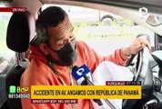 Surquillo: un auto particular y un taxi chocan en la avenida Angamos