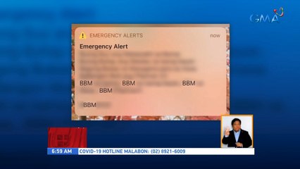 NTC, pinaiimbestigahan ang lumabas na emergency alert message sa venue ng COC filing | UB