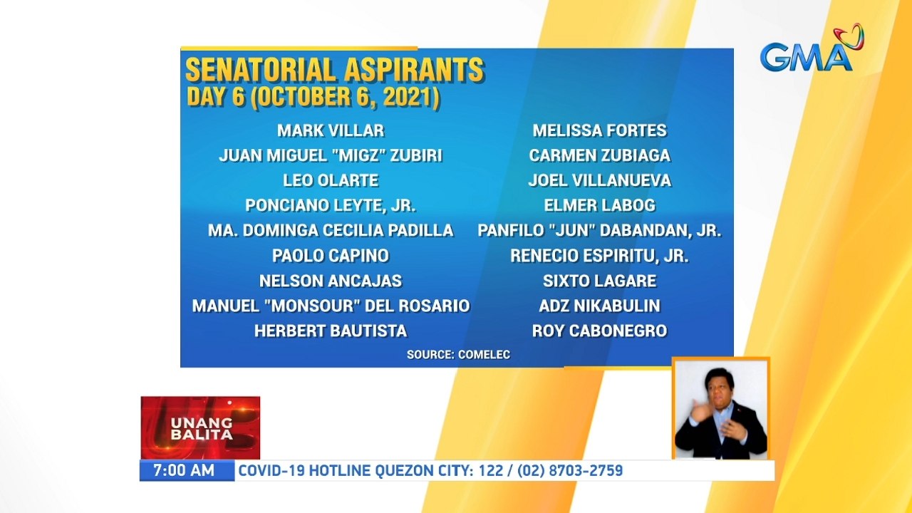 Senatorial aspirants day 6 (October 6, 2021) | UB