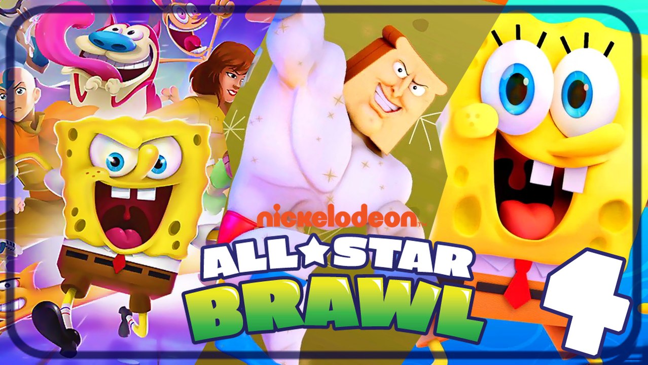 Nickelodeon All-Star Brawl Walkthrough Part 4 (PS4) Spongebob & Powdered Toastman Gameplay