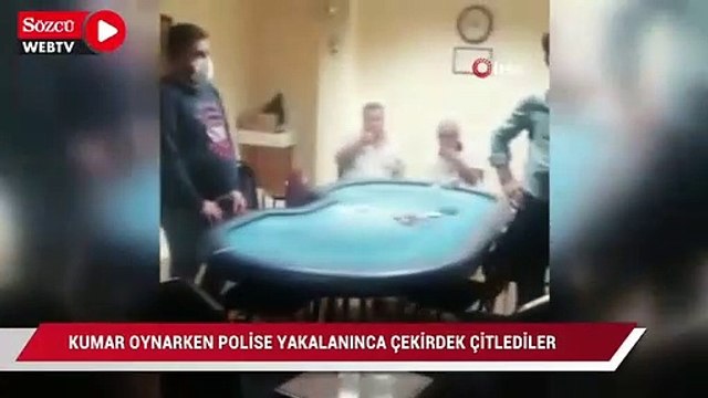 Kumar oynarken polise yakalanınca çekirdek çitlediler