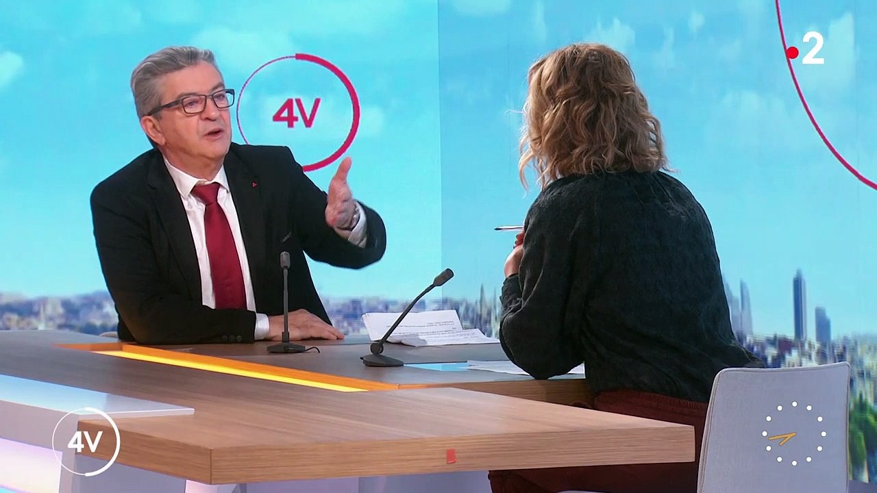 "Ce n'est pas moi le journaliste, c'est vous !" : Accrochage entre Jean-Luc Mélenchon et Caroline Roux sur France 2