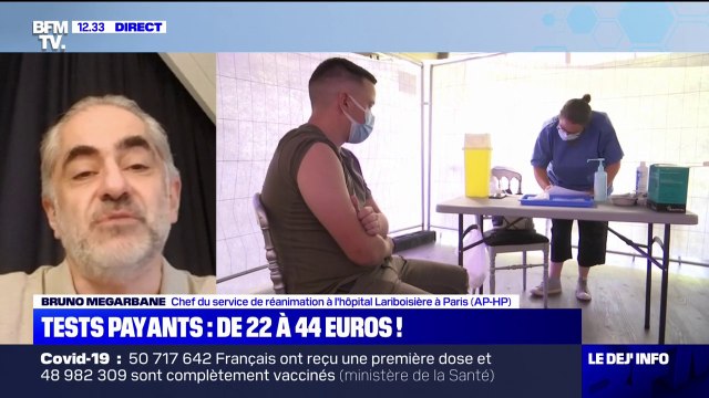 Tests payants: pour le Pr Bruno Megarbane, le but c'est de forcer les derniers réfractaires (...) à aller enfin se faire vacciner