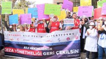 AİLE HEKİMLİĞİ PLATFORMU ÜYESİ HEKİMLERDEN İSTANBUL İL SAĞLIK MÜDÜRLÜĞÜ ÖNÜNDE AÇIKLAMA