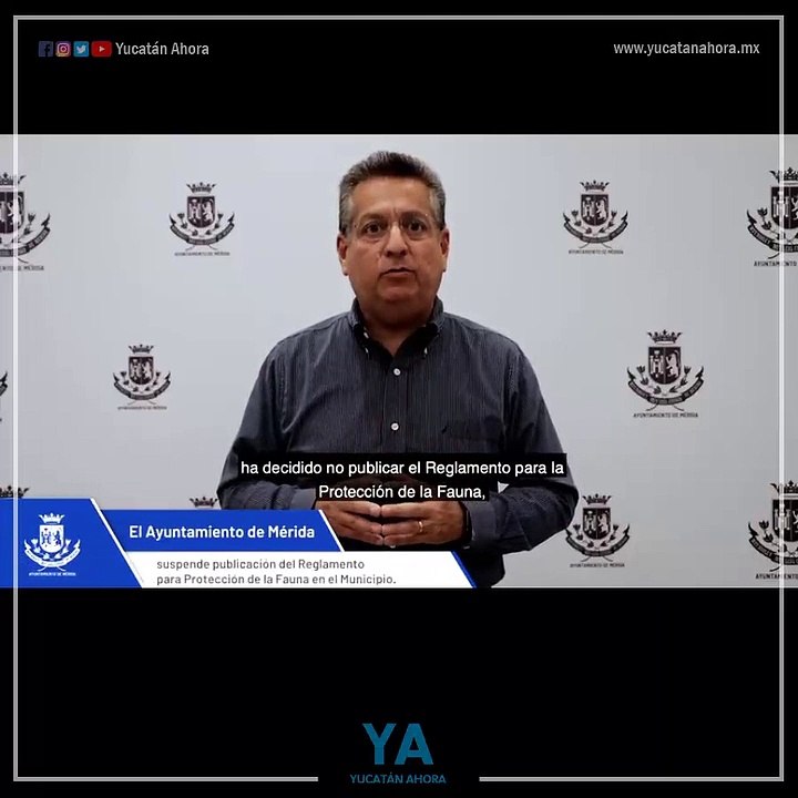 Comunicado Del Ayuntamiento de mérida, respecto al reglamento de fauna