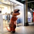 Free Hugs - wearing dinosaurs costumes (funny video)