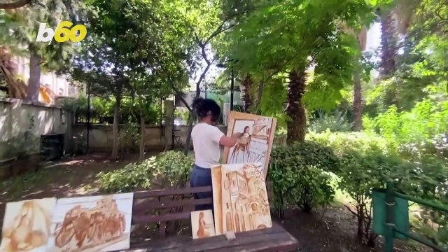 Dirt Drawings! Syrian Artist Uses Soil to Paint Works of Art!