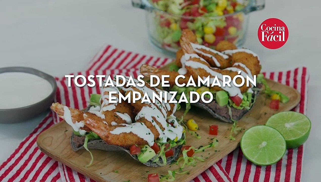 Tostadas de camarón empanizado ‍ | Cocina Fácil
