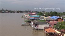 Bang Tanai Pak Kret Chao Phraya river rising high in Thailand
