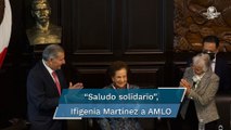 Ifigenia Martínez recibe la Medalla Belisario Domínguez con ausencia de AMLO