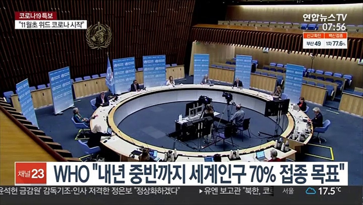 WHO "내년 중반까지 세계 인구 70% 백신 접종 목표"