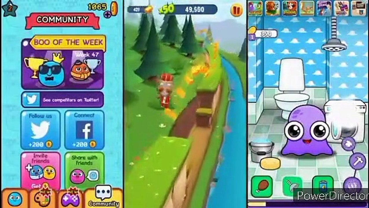 TALKING KING TOM GOLD RUN vs MOY 5 VIRTUAL PET vs MY BOO Gameplay for Kids Children