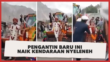 Alih-Alih Pakai Mobil, Pengantin Baru Ini Naik Kendaraan Nyeleneh, Warganet Terperangah