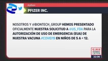 Pfizer quiere autorización de su vacuna para niños menores de 12 años