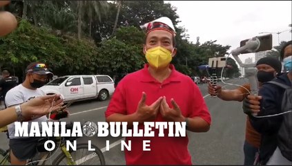 Former Rep. Teddy Baguilat interviewed by the media after he filed his certificate of candidacy for senator at Sofitel in Pasay City