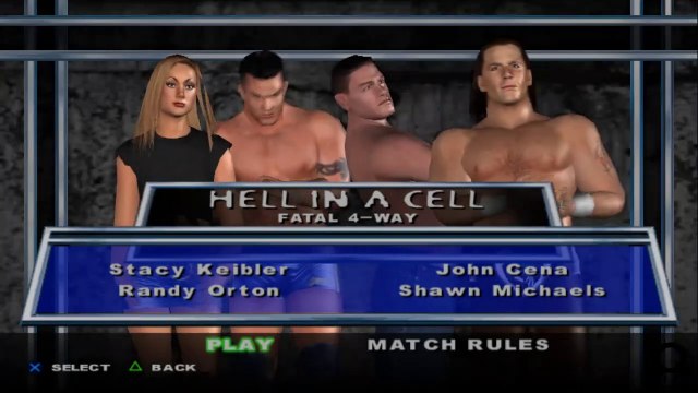 Here Comes the Pain Stacy Keibler(ovr 100) vs Randy Orton vs John Cena vs Shawn Michaels