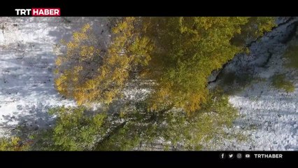 Erzurum'da iki mevsim bir arada: Kartpostallık görüntüler oluştu