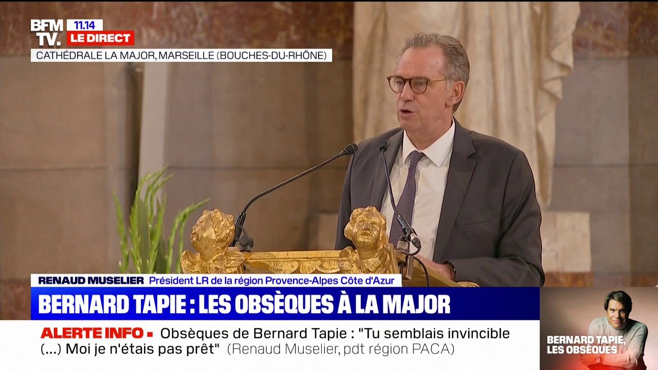 Renaud Muselier (LR) rend hommage à Bernard Tapie:  "Aujourd'hui, tu entres dans le Panthéon du coeur des Marseillais"