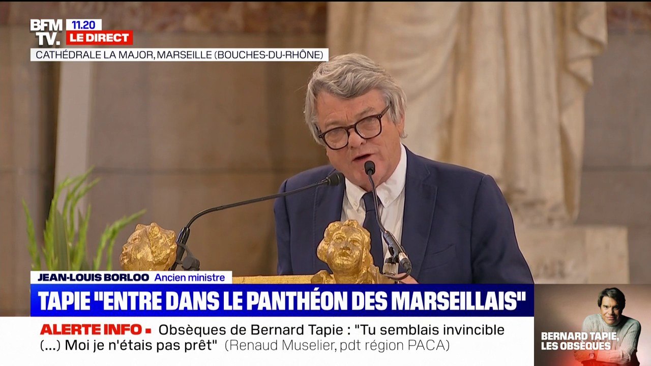 Jean-Louis Borloo lors des obsèques de Bernard Tapie: "Le gladiateur se  repose enfin" - Vidéo Dailymotion