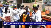 Rektor Antar Atribut Wisuda ke Wisudawan Terbaik Universitas Surabaya