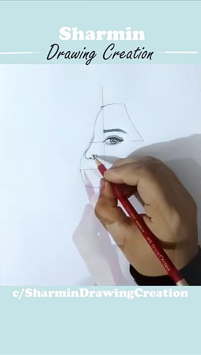 Hidden Half Face of Girl Drawing