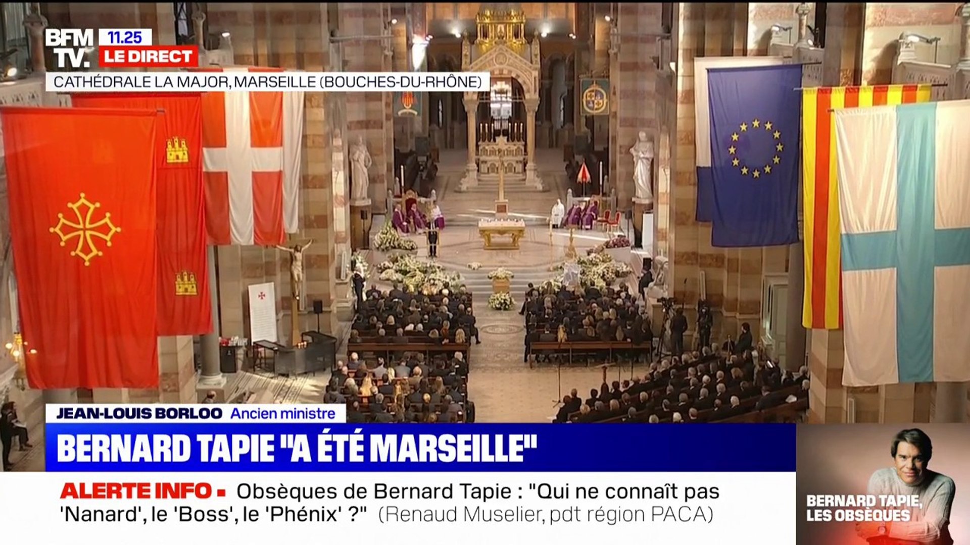 Jean-Louis Borloo rend hommage à Bernard Tapie: "Son carburant, c'était  l'amour" - Vidéo Dailymotion