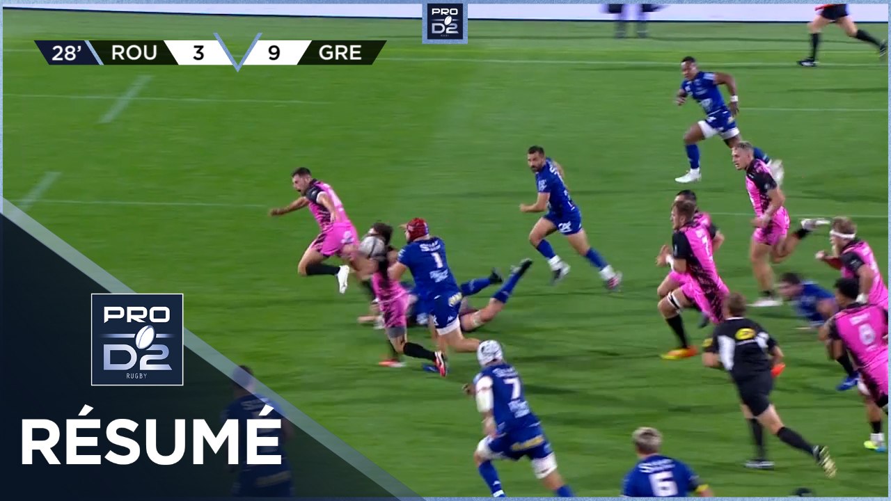 PRO D2 - Résumé Rouen Normandie Rugby-FC Grenoble Rugby: 16-21 - J06 - Saison 2021/2022