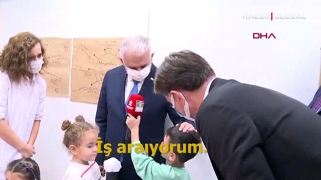 Binali Yıldırım ile anaokulu öğrencisinin gülümseten diyaloğu! İş arıyorum
