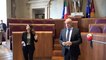 Amministrative, Michetti incontra Raggi in Campidoglio: "Non sono qui per accordi di palazzo"