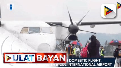 Kauna-unahang domestic flight, naglanding sa Bicol International Airport