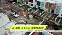 Por formación de socavón desalojan a 50 familias de San Juan del Río