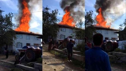 İtfaiye erleri yanan evdeki altınları sahiplerine teslim etti