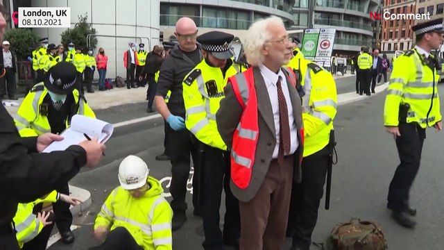 Climate activists block busy London roundabout