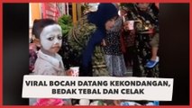 Ngakak! Viral Bocah Datang ke Kondangan, Bedak Tebal dan Celak Tuai Perdebatan Netizen