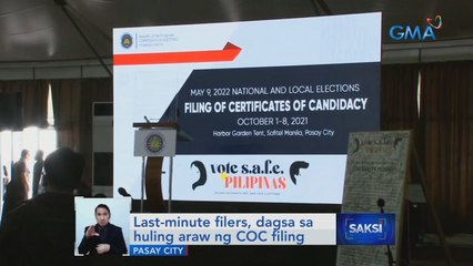 Last-minute filers, dagsa sa huling araw ng COC filing | Saksi