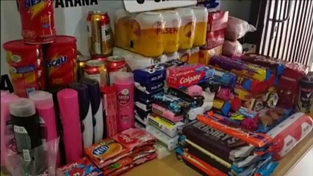 PM recupera grande quantidade de produtos levados em ação criminosa em mercado