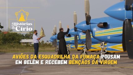 Aviões da Esquadrilha da Fumaça pousam em Belém e recebem bênçãos da Virgem