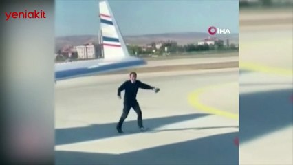 Esenboğa Havalimanı'nda ilginç anlar! Uçağa binen pilot, pistte son anda fark etti