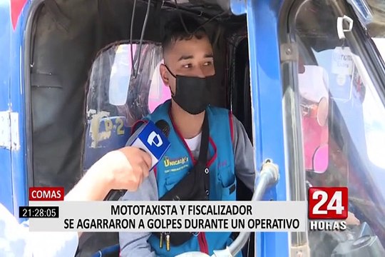 Comas: violentos enfrentamientos entre mototaxistas y fiscalizadores