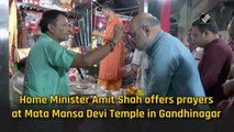 Home Minister Amit Shah offers prayers at Mata Mansa Devi Temple in Gandhinagar